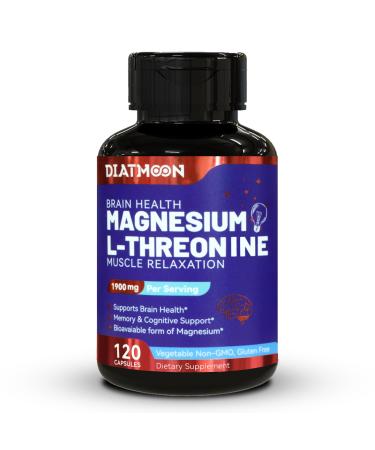 Magnesium L-Threonine Capsules Threonine Magnesium Supplement 1900mg Magnesium L-Threonine Non GMO Gluten Free - 120 Veg Capsules 120 Count (Pack of 1)