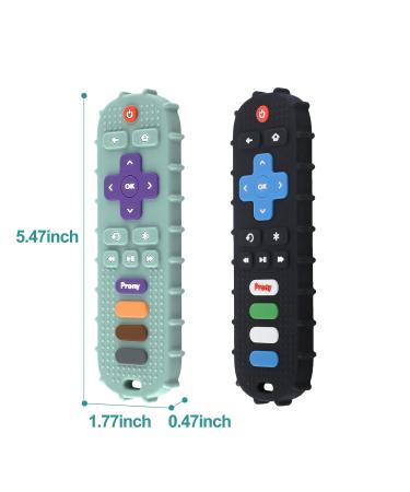 2 Pack PRONY Silicone Teething Toys for Babies 6+ Months - Sensory Teethers for Toddler Boys and Girls - Remote Shaped Teether Set - Buy Online on GoSupps.com