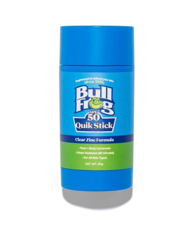 Bullfrog Quik Stick Sunscreen SPF 50 | Oxybenzone & Octinoxate Free | Broad Spectrum Moisturizing UVA/UVB  1oz