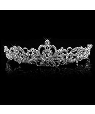 Vofler Crystal Tiara Silver Crown Headband for Women, Bridal, Princess, Prom - Rhinestone Hair Jewelry for Birthday, Wedding, Pageant - Buy Online on GoSupps.com