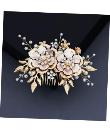 Angoily Wedding Hair Clip Decorative Hair Combs Wedding Hair Comb Gold Hair Clips Rhinestone Hair Side Combs Bridal Headpiece Bridal Headdress Tiara Vintage Props Bride - Buy Online on GoSupps.com