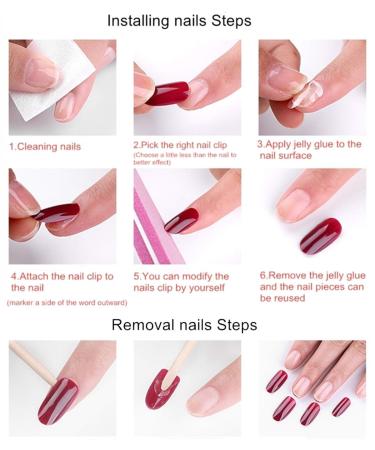 Buy Bohend French Long Shiny Coffin False Nails - 24 Pink Ballerina Acrylic Press On Nail Tips for Women & Girls - Buy Online on GoSupps.com