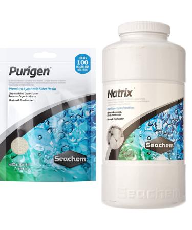 Purigen Freshwater by Seachem & Seachem Matrix Bio Media 100 ml (1 pack) Bundle with Seachem Matrix Bio Media