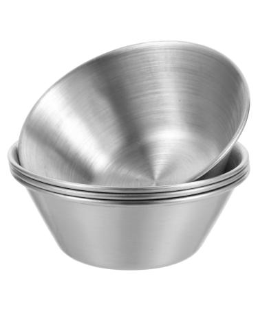 Zerodeko 4pcs Sauce Cup Dressing Container I Am Willow Vinegar Dispenser Restaurant Condiment Cups Seasoning Boxes Dipping Cups 304 Stainless Steel Ketchup Salad Dressing