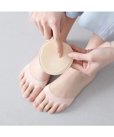 Buy Apricot Foot Pads - Reusable Soft Forefoot Cushions for Women | Non-Slip Sweat Absorbent Pain Relief Honeycomb Fabric Socks (3 Pairs - Buy Online on GoSupps.com