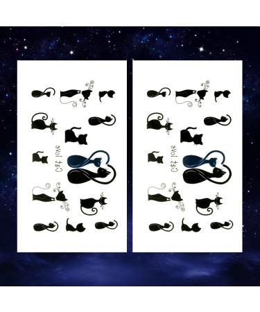 Oottati Small Cute Cats Love Totem Temporary Tattoo (2 Sheets) | Fun and Whimsical Designs for Animal Lovers - Buy Online on GoSupps.com