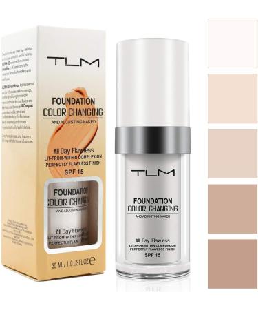 2 Pack TLM Color Changing Foundation For Aging Skin Liquid Makeup Base Nude Face Cover Concealer Cream Warm Skin Tone Moisturizing Cover 30 mL - Buy Online on GoSupps.com