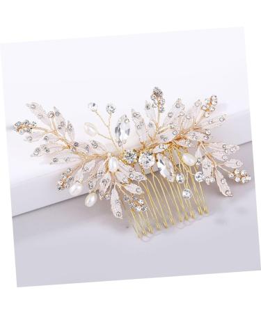 DOITOOL Clear Crystal Hairpin Pearl Tiara Bridal Headpiece Pearl Hair Pin Rhinestone Comb Hair Teasing Comb Wedding Hair Clip Crystal Hair Comb Gold Tiara Combs Bride Rhinestones Headgear - Buy Online on GoSupps.com