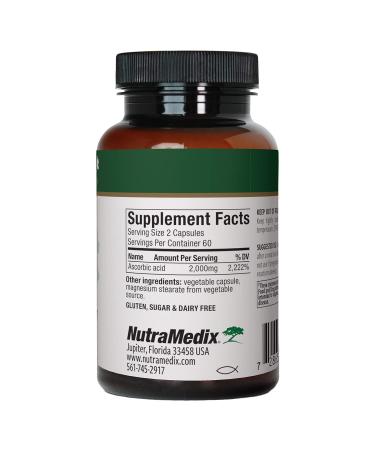 NutraMedix Vitamin C 1000mg - 120 Vegetable Capsules | Immune Support & Antioxidant - Buy Online on GoSupps.com