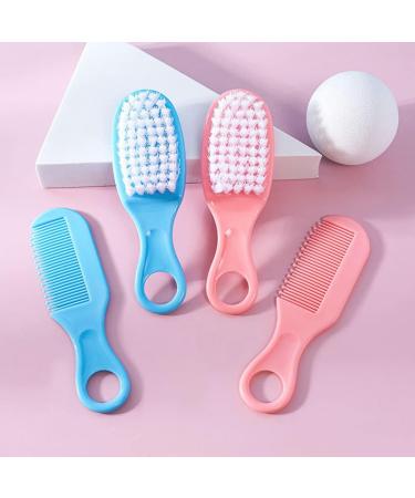 Meokro Baby Hair Brush Comb - Gentle ABS Nylon Massage Tool for Baby Pink - Buy Online on GoSupps.com