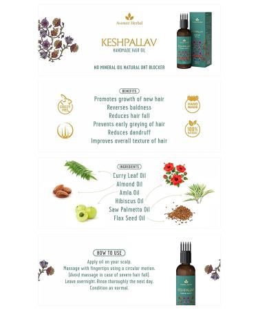 AVIMEE HERBAL Keshpallav Hair Oil | Reduces Hair Fall & Dandruff | Promotes Hair Growth | 100 ML - Buy Online on GoSupps.com