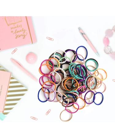 XCOZU 200 Pieces Baby Hair Ties Multicolor No Metal Elastics for Little Girls - 2.5cm x 0.2cm - Buy Online on GoSupps.com
