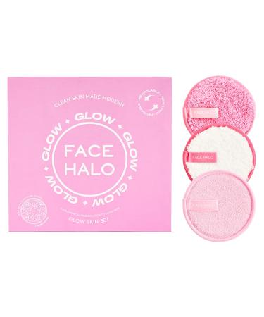 Face Halo  Glow Skin Set  3 Steps to Glowing Skin  Reusable Pads to Effectively Remove  Cleanse and Exfoliate - Buy Online on GoSupps.com