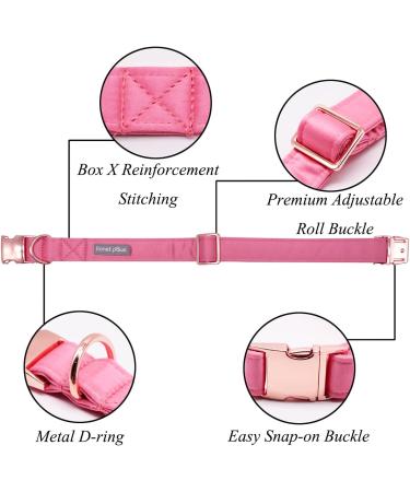 Lionet Paw's Comfortable Pink Silk Dog Collar with Removable Fly for Medium Dogs (34-55cm) - Perfect for Stylish Pet Owners - International Shipping Available - Buy Online on GoSupps.com