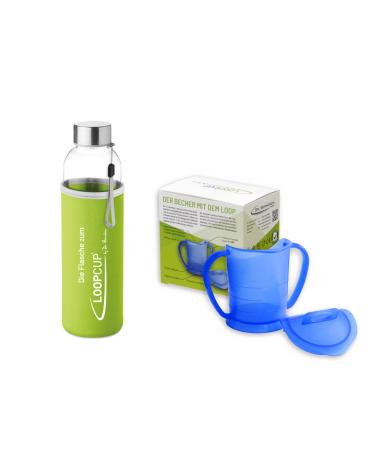 Dr.Berndsen Loopcup - Learn maintain recover - the mug for every age - original product (Starter set blue) Flasch 500ml - cup 150ml starter set blue