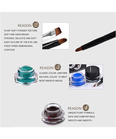 twcrvil 2 Bottles Smudge-Proof Gel Eyeliners Quick-Dry Eyeline Cream Photography Girls Eye Cosmetics Accessories Anniversary Gifts Black Green - Buy Online on GoSupps.com