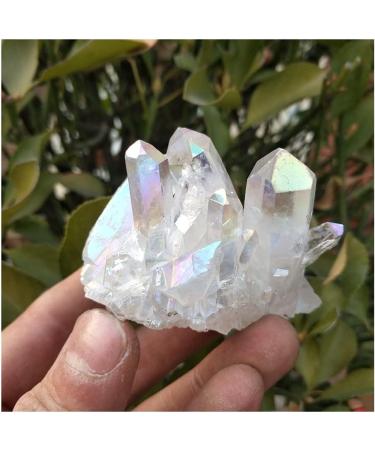 Very Beautiful Natural White Angel Aura Crystal Cluster Electroplating Titanium Coating Quartz Cluster Stone HOMEZHOU - Buy Online on GoSupps.com