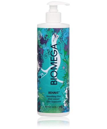 BIOMEGA Behave Smoothing Elixir, Infused with Omega-Rich Emollients and Keratin Amino Acids that Smooth the Cuticle and Delivers Vital Moisture to Hair 14 Ounce
