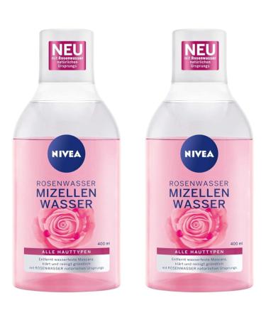 Nivea rose water micelle water (400 ml) facial cleaning with micellair technology and natural rose water gentle micelle cleaning water (pack with 2) 400 ml (2 -pack)