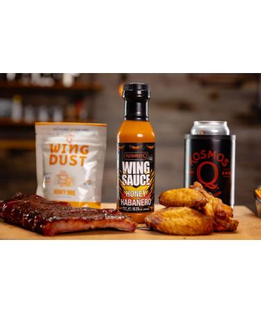 Kosmos Q Honey Habanero Wing Sauce - 13.8 Oz Bottle - Sweet & Spicy BBQ & Dipping Sauce - Buy Online on GoSupps.com