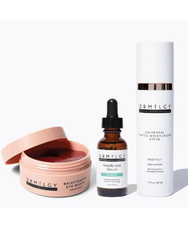 DRMTLGY Best Sellers Bundle: Brightening Eye Masks Needle-less Serum & Anti-Aging Tinted Moisturizer with SPF 46