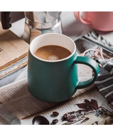 Ceramic Coffee Mug Tea Cup Premium Ceramic Coffee Mug Tea Cup Water Cup Ceramic Water Mug with Lid Spoon Creative Female Office Tea Cup Simple Coffee Large Capacity Household Cups Set(Color:Green) (Co B - Buy Online on GoSupps.com