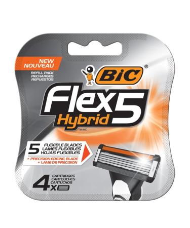 BIC Flex5 Hybrid 5 Blade Razor Refills, 4 Count 4 Count (Pack of 1)