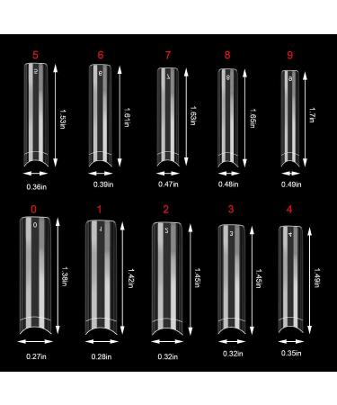 500pcs XL Clear Half Cover Square Nail Tips for Nail Salons and Home DIY Nail Art - Long Acrylic Straight False Nails - Buy Online on GoSupps.com