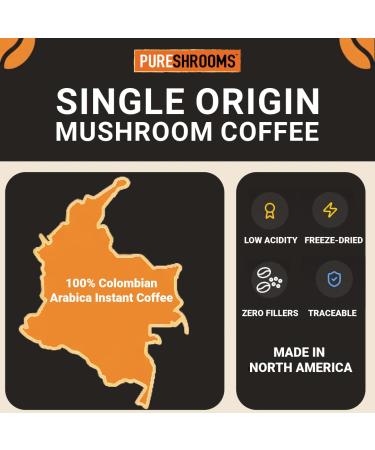 Perfect 7 Mushroom Coffee Made in Ontario CA | Organic Fruiting Body Lion s Mane Reishi Cordyceps Chaga Turkey Tail | Low-Acid Premium Colombian Arabica Instant Medium Roast 50 Servings Perfect 7 50 Servings (  - Buy Online on GoSupps.com