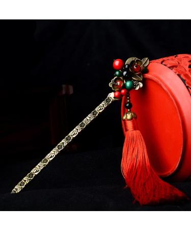 FRCOLOR Elegant Alloy Carved Decoration Pins Ancient Classical Sticks Women Flower Antiquity Chopsticks for Tassels Woman Maker Beads Retro Chinese Long Hanfu Fork Floral Stick Curving - Buy Online on GoSupps.com