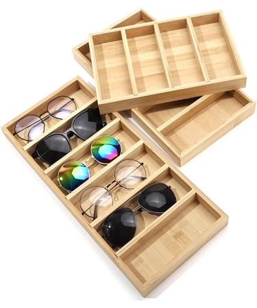 Xxxxw Glasses Holder Stand - 4/5/6 Grid Wood Sunglasses Organizer & Display Box | Jewelry Display Case | Perfect Decorative Gift - Buy Online on GoSupps.com