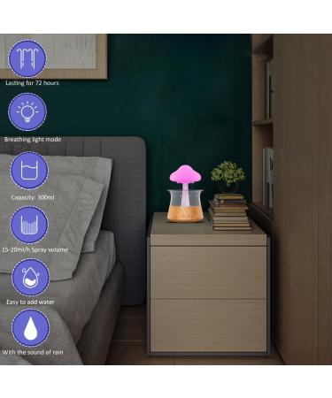 Rain Cloud Humidifier Waterfall Lamp with Remote Control - Wood Grain | Aroma Diffuser with 7 Color Changing Lights & Water Drop Sound for Home & Office - Buy Online on GoSupps.com