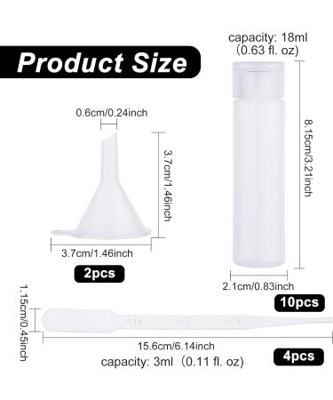 BENECREAT 10 Pack 18ml Plastic Squeeze Flip Cap Bottles - Travel Size Toiletry Sample Containers for Shampoo, Toner, and Cosmetics - Festival Gift - Buy Online on GoSupps.com