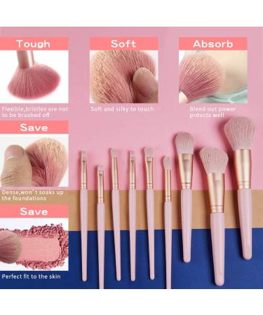 8-Piece Professional Makeup Brush Set with PU Leather Bag - Foundation Contouring & Blending Brushes - Soft Cosmetic Brushes for Flawless Beauty - Buy Online on GoSupps.com
