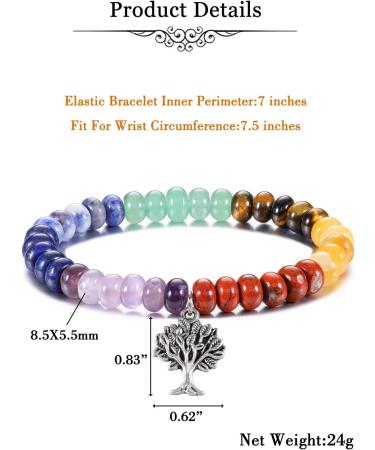 Go 7 Chakra Bracelet | Natural Gemstone Yoga & Healing Bracelet for Women | Reiki Energy Therapy - Buy Online on GoSupps.com
