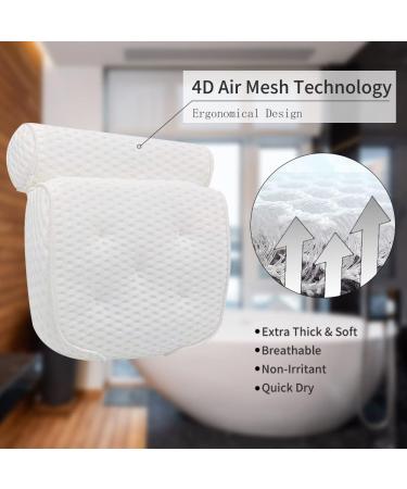 Luxury Bathtub Pillow with 4D Air Mesh Technology - Ergonomic Comfort for Neck and Back Support - Quick Dry Spa Bath Accessories - Buy Online on GoSupps.com