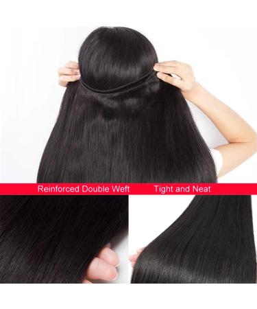 TREYONCE Brazilian Straight Hair Bundles - 100% Human Hair 3 Bundles - 10A Unprocessed Weave Extensions (14 16 18 Black) - Buy Online on GoSupps.com