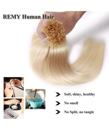 SEGO Bondings Extensions - Real 1G Keratin U-Tip Remy Human Hair - 50 Strands Light Blonde #613 - 16 (40cm) - 50g - Buy Online on GoSupps.com