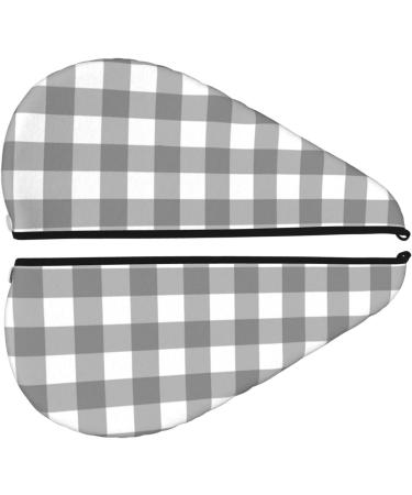 Ultra-Absorbent Gray Checkboard Microfiber Hair Towel for Women | Quick Dry Coral Velvet Wrap for Long Curly & Thick Hair - Buy Online on GoSupps.com