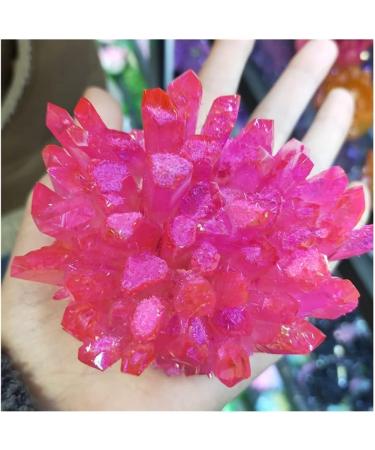 Electroplate red Aura Quartz Crystal Cluster with Rainbow Light Natural Stone and for Home kaixun - Buy Online on GoSupps.com