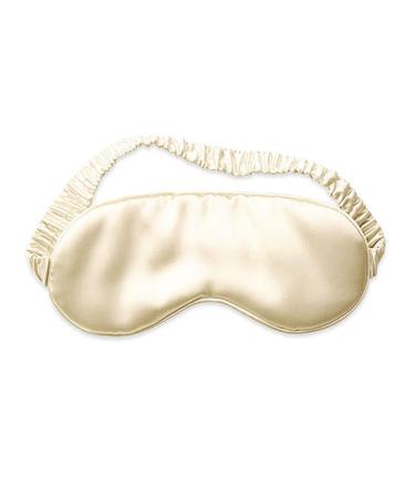 100% Mulberry Silk Sleep Eye Mask for Men & Woman Both Sides Silk with Adjustable Wrapping Strap Soft & Comfortable Sleep Eye Mask & Blindfold for Sleeping Travel Yoga Nap (Beige)
