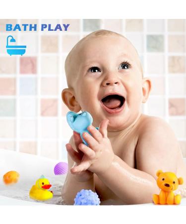 FANELEQU 12 Pack Sensory Toy Set 9 Baby Sensory Balls 3 Animal Buddies Baby Teething Toys Baby Bath Toys Toddler Ball with Textured Baby Toys with Squeeze for Boys Girls - Buy Online on GoSupps.com