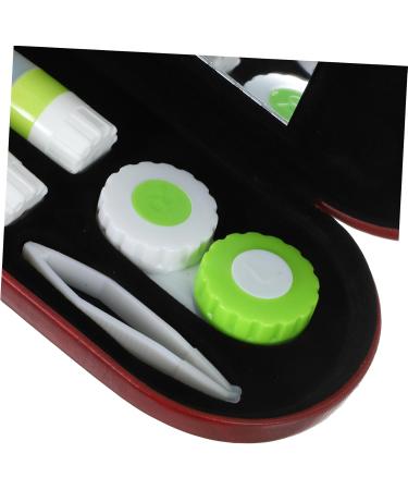 Homsfou Travel Bag Set - Portable Sunglasses & Contact Lens Case - Double Glasses Holder - Compact Red PU Design for Easy Travel - Buy Online on GoSupps.com