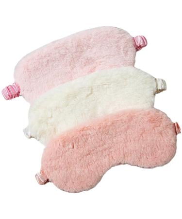 Fomiyes 6 StK plush eye mask Eyebinds for the trip Nocturnal eye protection covers Eye masks made of artificial fur Face-eyes cover practical eye protection child cotton at night