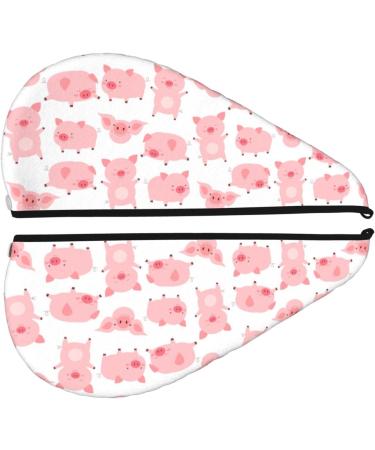 Premium Hair Towel Wrap - Quick Drying Turban with Button for Effortless Hair Care | Kawaii Pigs Design - Buy Online on GoSupps.com