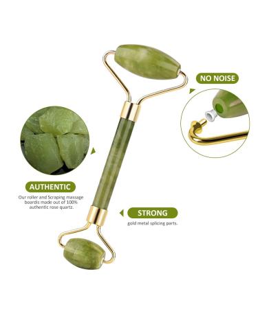 EUASOO Jade Roller and Gua Sha Set - 100% Natural Beauty Tools for Face, Eyes, Neck, and Body - Anti-Aging Massage Treatment - Buy Online on GoSupps.com