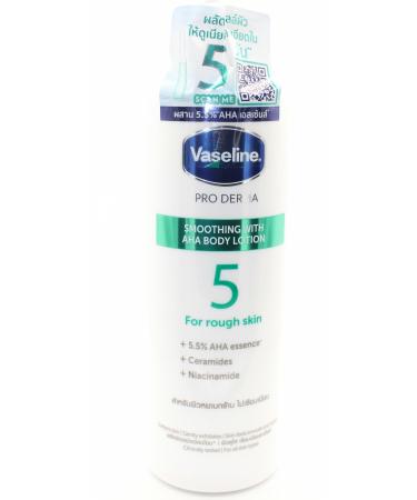 Vaseline Pro Derma AHA Smoothing Body Lotion 5 For Rough Skin With 5.5% AHA Essence Ceramides and Niacinamide 250ML