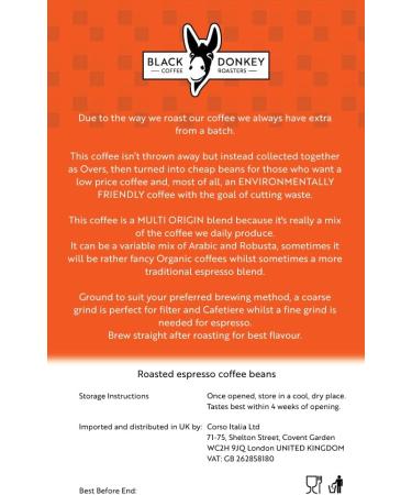 Black Donkey Coffee Roasters 1KG Whole Coffee Beans (WONKY Blend) - Sustainable & Delicious - Buy Online on GoSupps.com