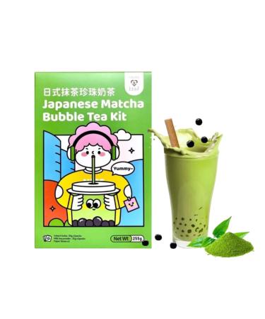 Tokimeki Bubble Tea Kit 255g |Simply prepare at home |Hot or cold enjoy perfect for relaxing + Heartforcards shipping protection (Matcha) Macha
