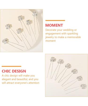 6pcs Vintage Rhinestone Bridal Hair Pins - Crystal Silver Hair Clips for Women & Bridesmaids - Buy Online on GoSupps.com